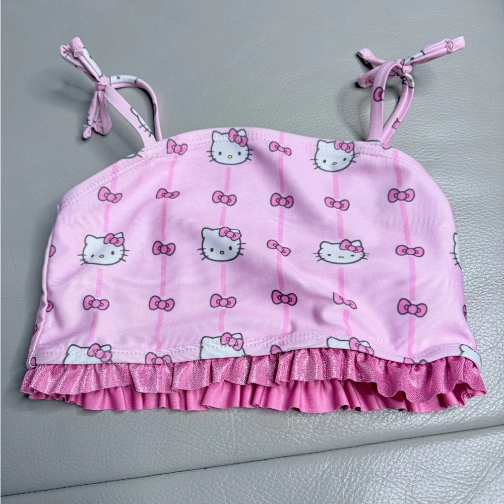 Pink Hello Kitty Ruffle Bikini Top 3T